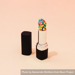 Open lipstick with cake sprinkles 0ywq14
