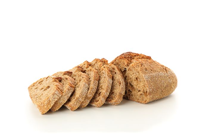 Sliced bread isolated on blank background. Bakery products