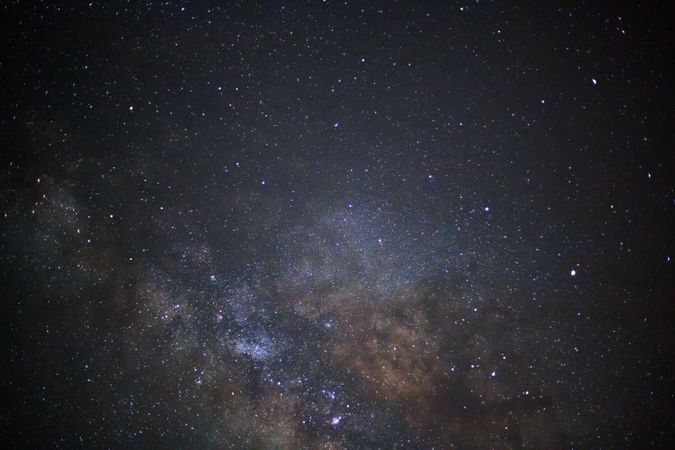 milky way galaxy and space dust in the universe, Long exposure photograph, with grain.