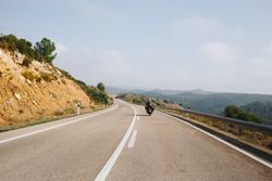 Motorcyclist on a summers day