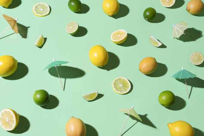 Limes, lemons and cocktail umbrellas