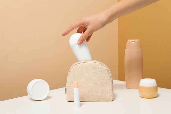 Bath accessories, toilet bag for different self care items