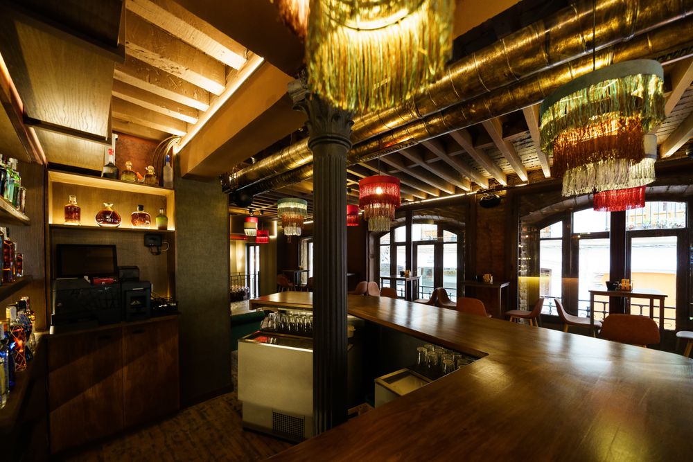 Empty bar with elegant decor