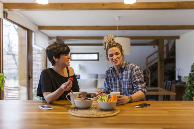 two women at home