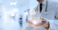 Doctor Reveals Hologram Brain Icon in Palm