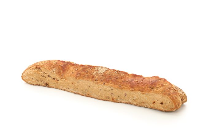 Wheat bread isolated on plain background. Bakery products