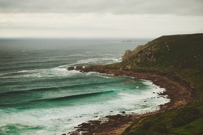 Beautiful view of the British Coast from a cliff