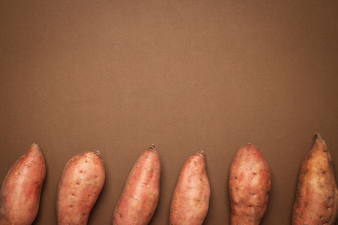 Concept of vegetables, sweet potato, space for text