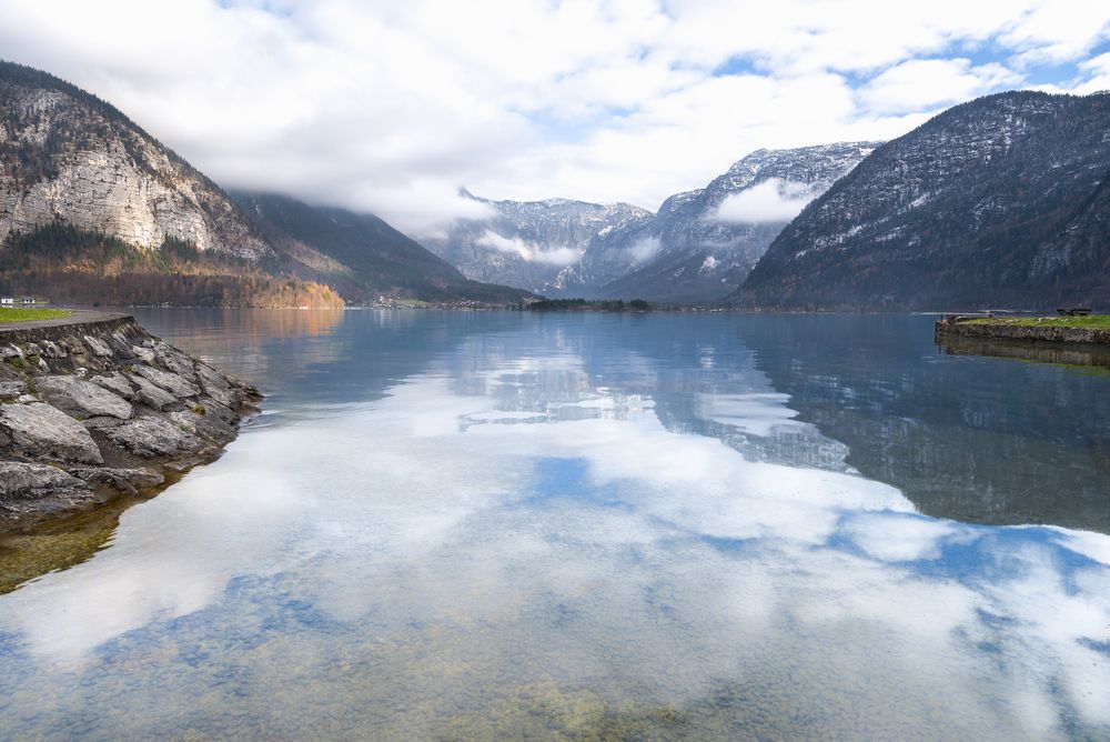 Austrian Alps reflected in lake