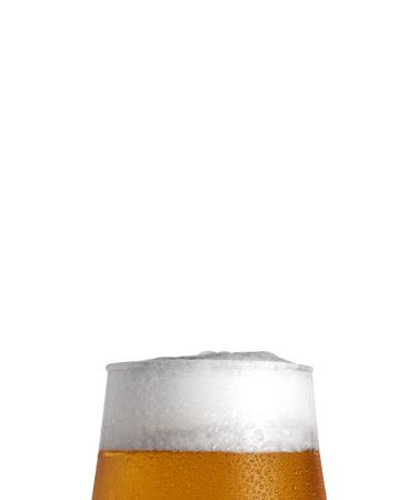 Glass of tasty light beer