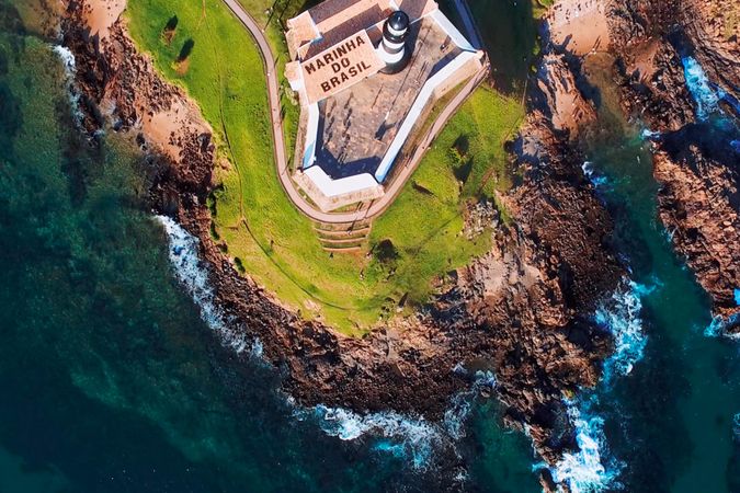 High-angle view of Marinha do Brasil's lighthouse