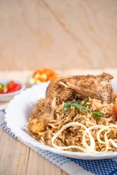 Kebuli rice with fried chicken