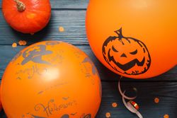 Concept of Halloween mood, Halloween vibes balloons