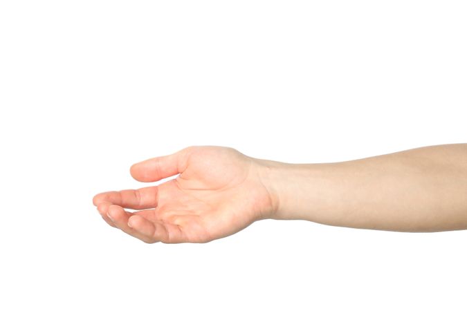 Male hand isolated on neutral background. Gestures