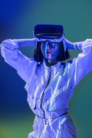 Woman in VR headset