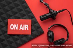 On air banner with mic and headphones 0VjZD0