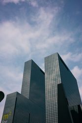Top of two office buildings