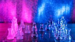 Glass transparent chess background