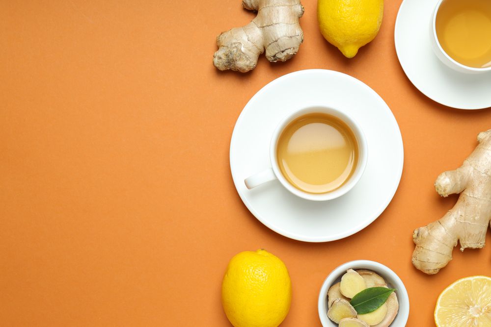 Cold treatment, healthcare concept - tea with ginger