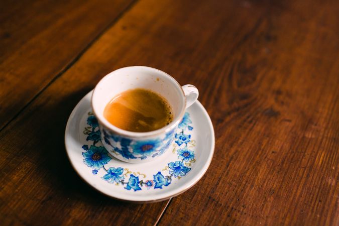 Cup of coffee on table