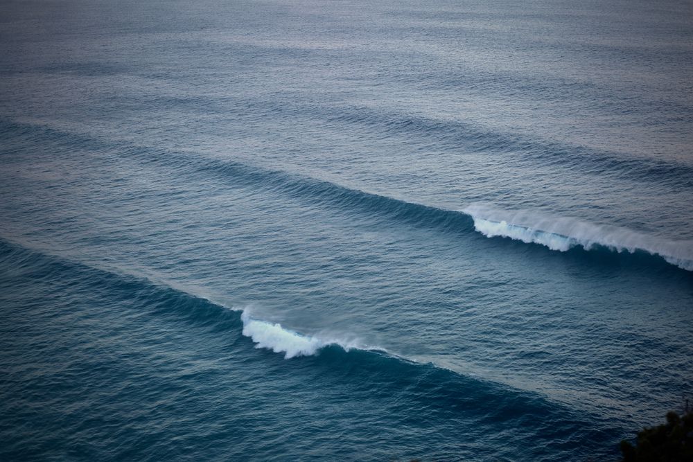 Aerial view of ocean waves