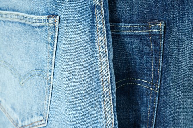 Pockets on jeans close-up
