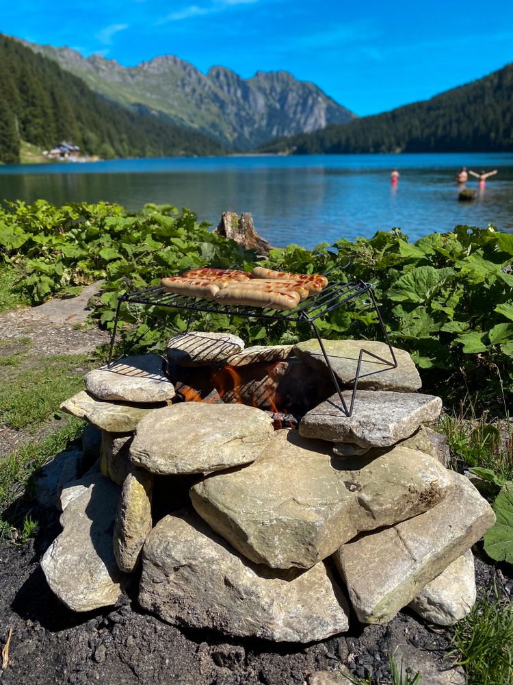 Grilling Sausages at Arnensee Lake