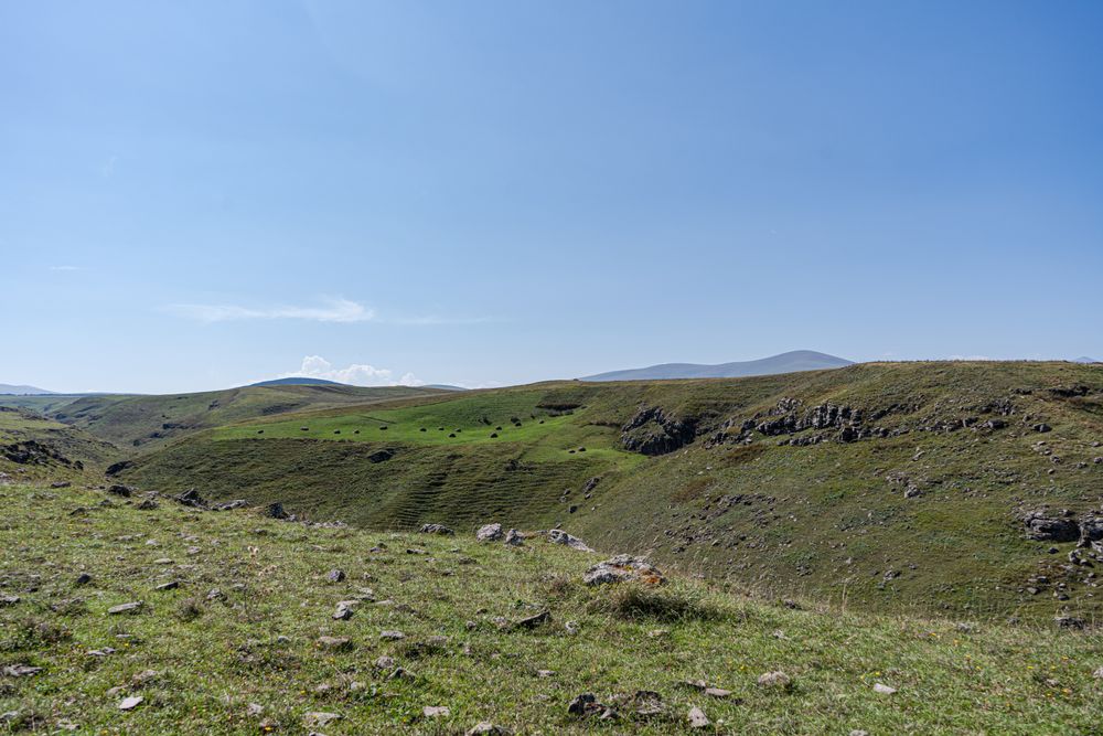 Rural landscape with canyon and river