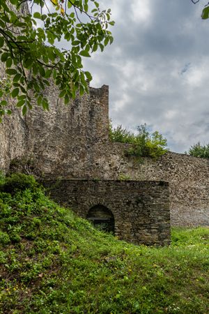Ruins of Kvetera fortress city in the Georgian Caucasus mountains