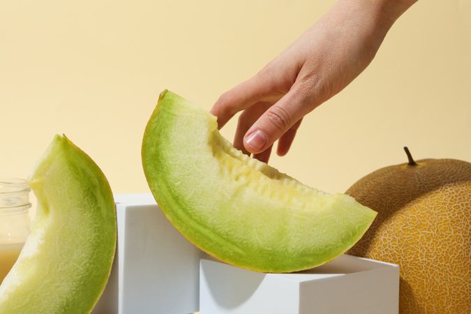 Juicy and tasty summer time fruit concept - melon