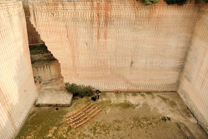Old abandoned quarry in Ciutadella de Menorca