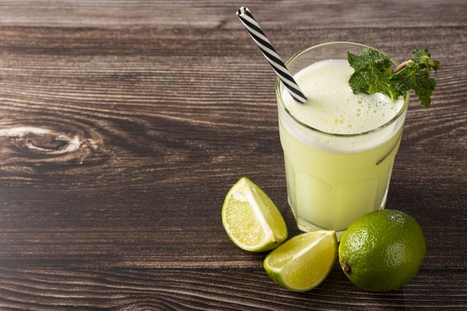 Refreshing lemonade with mint. Lemonade, summer drink.
