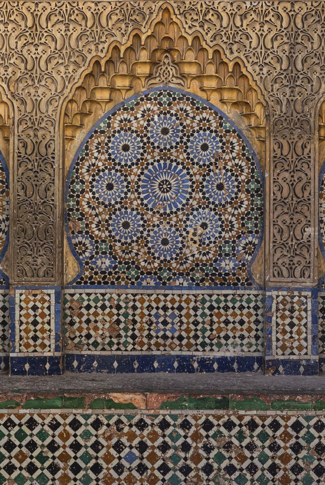 Mosaic on facade of building