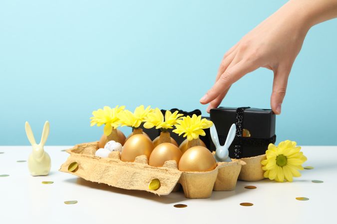 Concept of Richness and prosperity, golden eggs