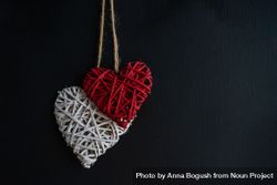 Thatched Valentine heart decorations with copy space 0yXX9j