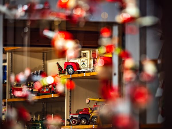 Toy cars for Christmas in the streets of Strasbourg, France