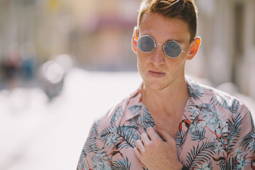 Handsome man standing on the street