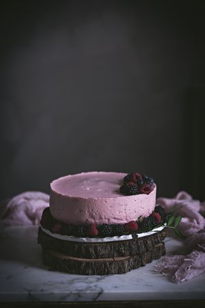 Strawberry tart on table