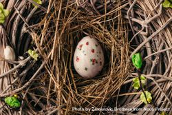 Decorated Easter egg in bird nest bGWZAb