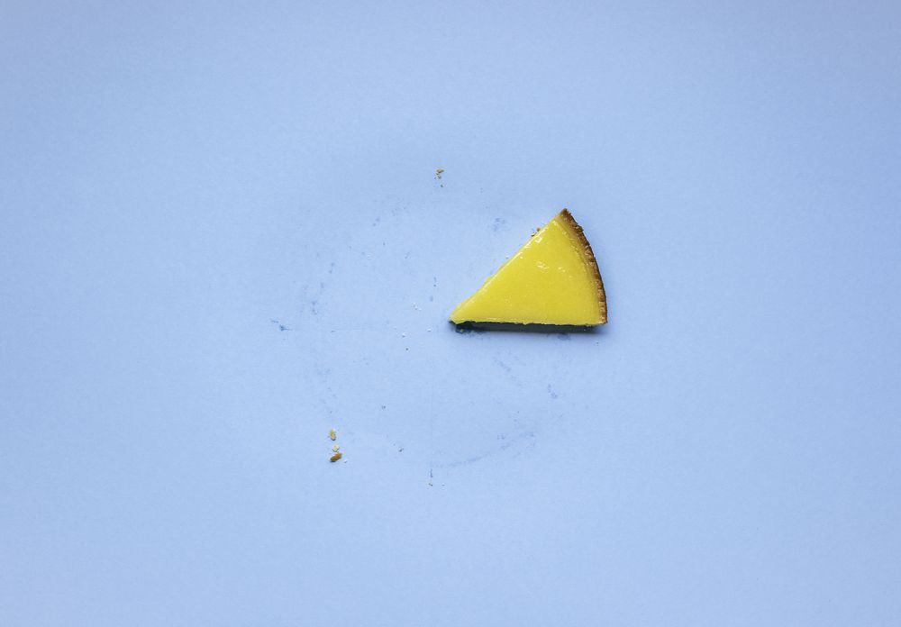Single slice of lemon pie