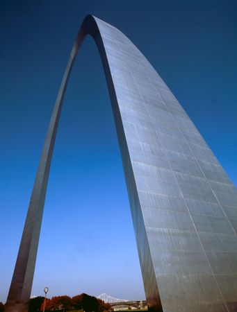 Close-up view of the Gateway Arc, St. Louis, Missouri
