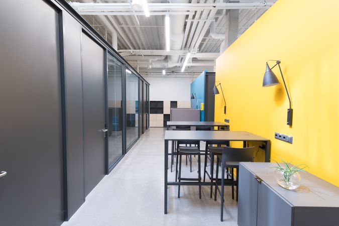 Working space in contemporary new office