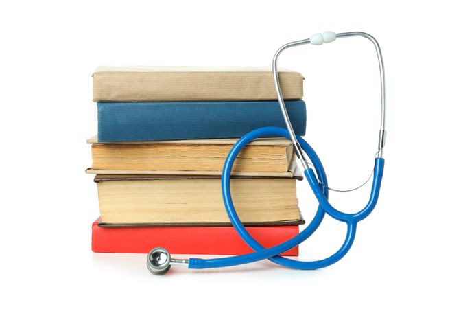 Concept of medical education, isolated on light background