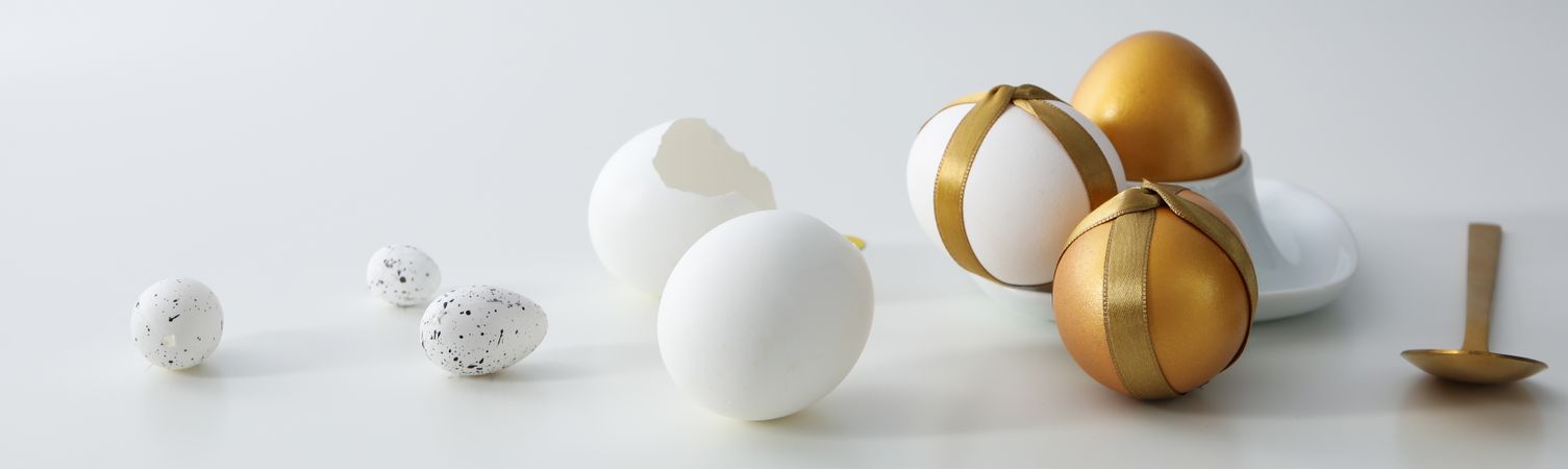 Pension rewards, returns and investment funding concepts, golden eggs