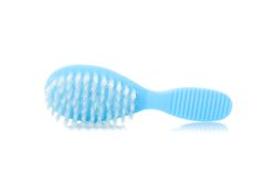 Baby brush isolated on blank background. Hygiene