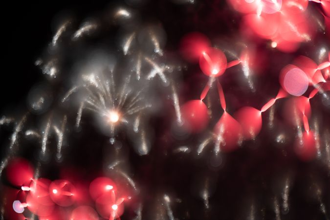 Bright fireworks on night sky