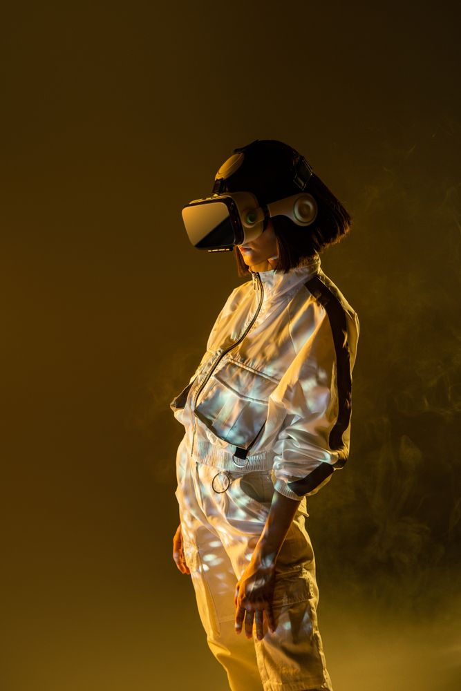 Woman in VR headset