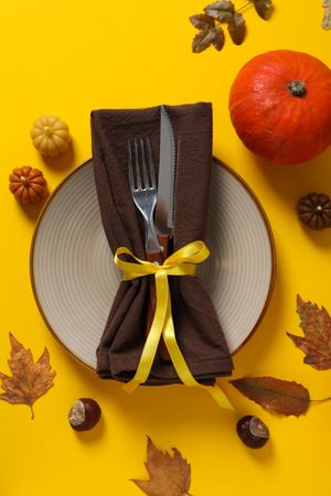 Fall season, autumn time, table setting for fall season