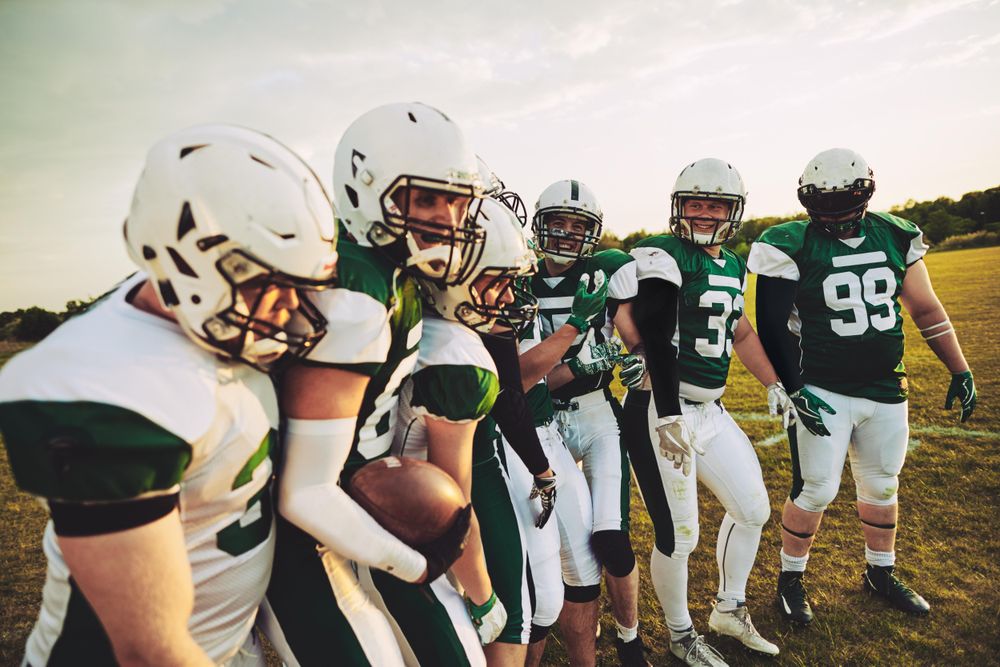 A football team in a line
