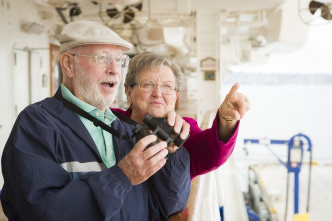 Couple Enjoying The Deck of a Cruise Ship